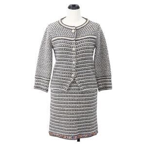 Chanel No Collar Setup Tweed Multicolor CC Jacket